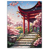 Cherry Blossom Tower Diamond Painting Kit – DIY 5D Wall Art for Adults