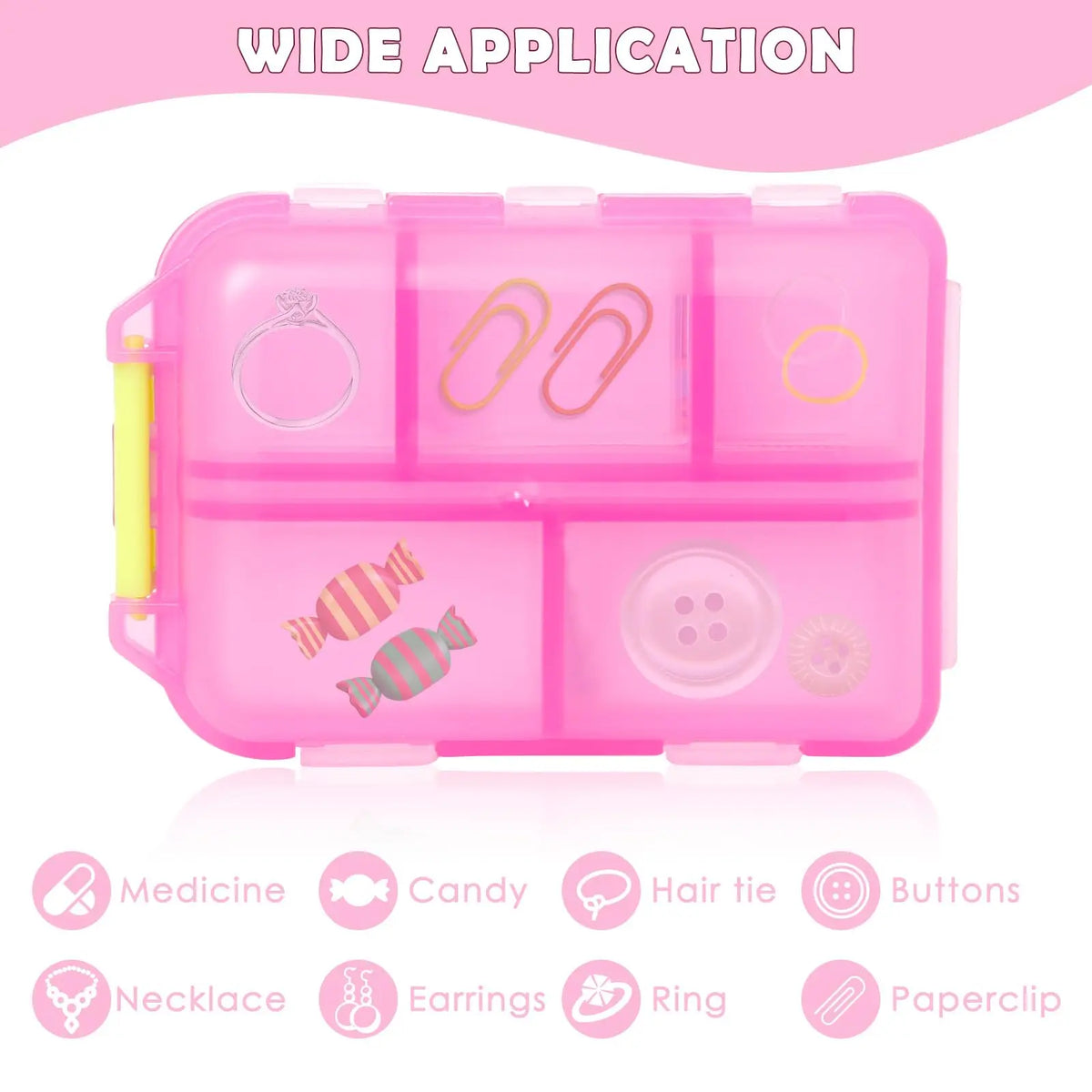 Portable 10-Compartment Pill Organizer with 175 Labels