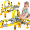 Electric Track Car Toy Set for Kids with Engineering Vehicles