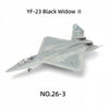 A model kit of the YF-23 Black Widow II jet in gray, shown from the side.