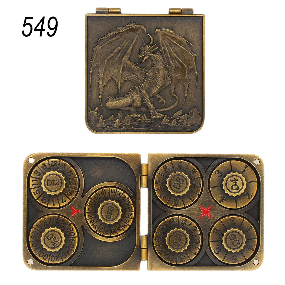7-in-1 Metal Fingertip Gyro Dice Set for RPG Gaming