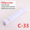 A roll of white chenille craft sticks labeled C-33 with dimensions 30cm long and 0.6cm wide.