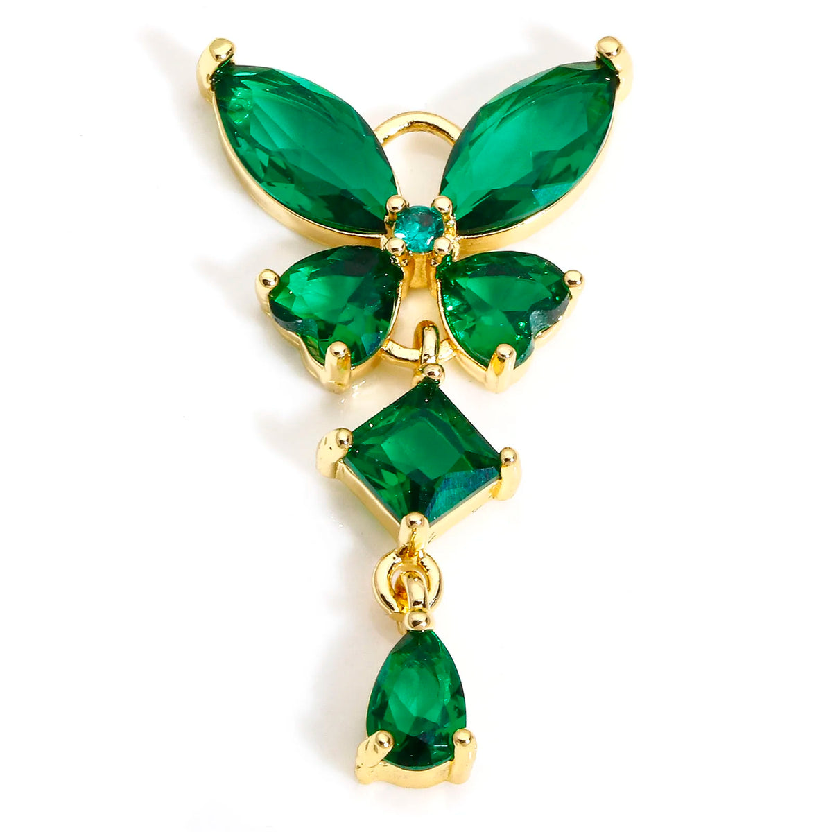 Crystal Butterfly Charms with Rhinestone Accents