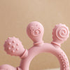 Baby Silicone & Wood Teether – Hand-Shaped Sensory Chew Toy