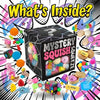 A mystery squish blind box featuring various colorful and cute squishy toys and accessories.