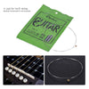 A packet of Orphee guitar strings for an electric guitar, showing the string and a close-up of the strings on a fretboard.