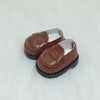 Brown leather casual sneakers designed for 17cm Labubu dolls