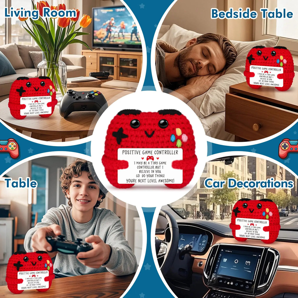 Handmade Crochet Video Game Controller Decorative Gift