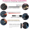 A set of tools for scratch art painting including a gold tip, tiny tip, and a tool to scratch the surface.