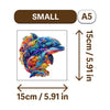 A small A5 wooden jigsaw puzzle of a colorful fish.