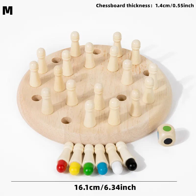 Wooden Color Memory Chess Game for Kids