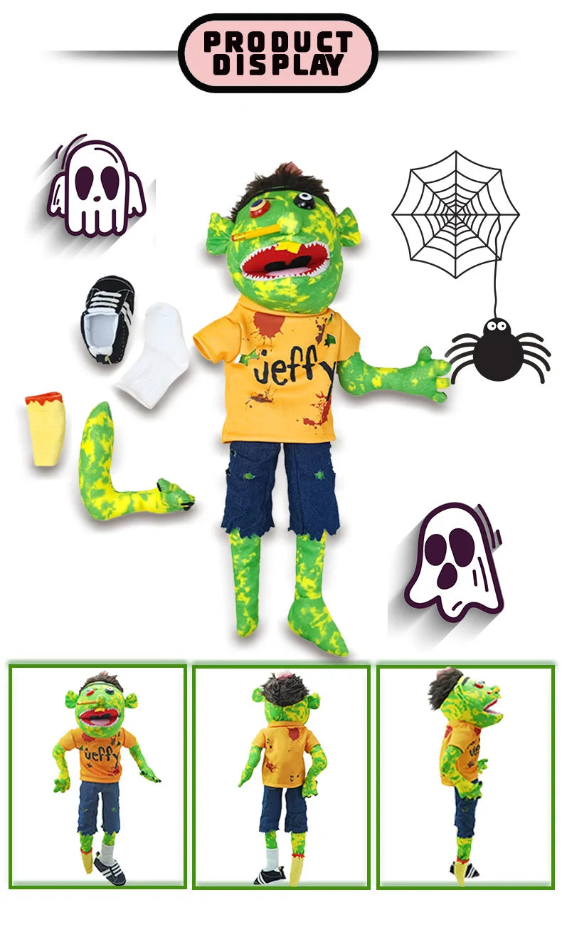 Jeffy Hand Puppet Toy – Soft Plush Zombie Boy Puppet