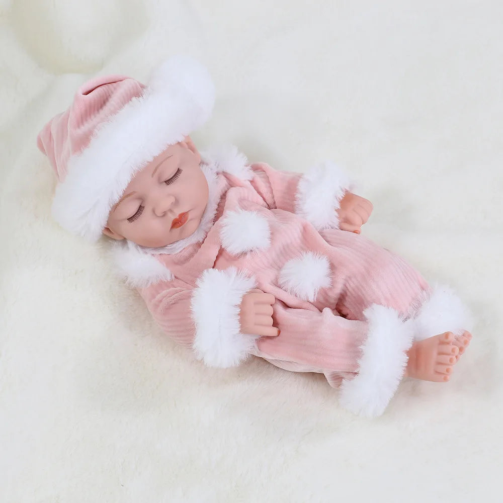 Lifelike 12-Inch Reborn Baby Doll with Outfit – Soft Vinyl, Huggable & Cute