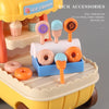 A yellow miniature dollhouse playset featuring an ice cream stand with various accessories and treats.