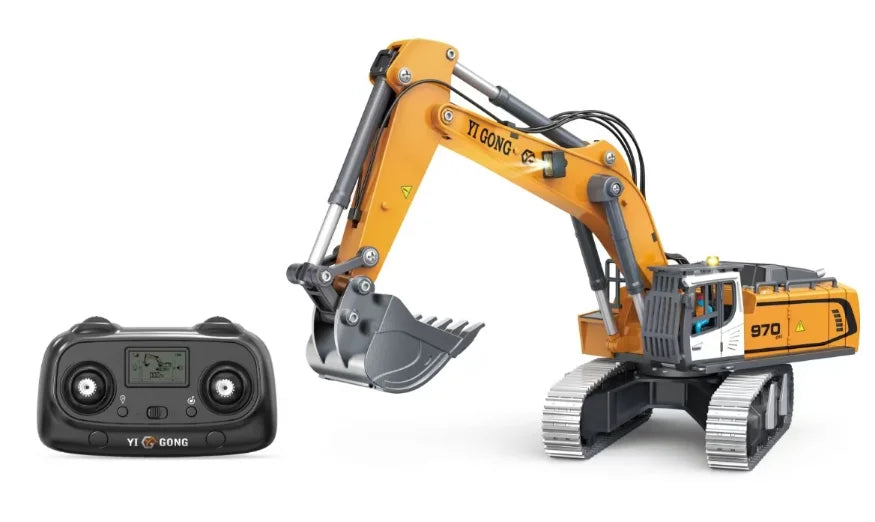 Alloy & Plastic Remote Control Excavator Engineering Toy