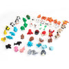 A collection of colorful poseable 3D printed animal figurine set featuring various animals like bears, cats, and birds.