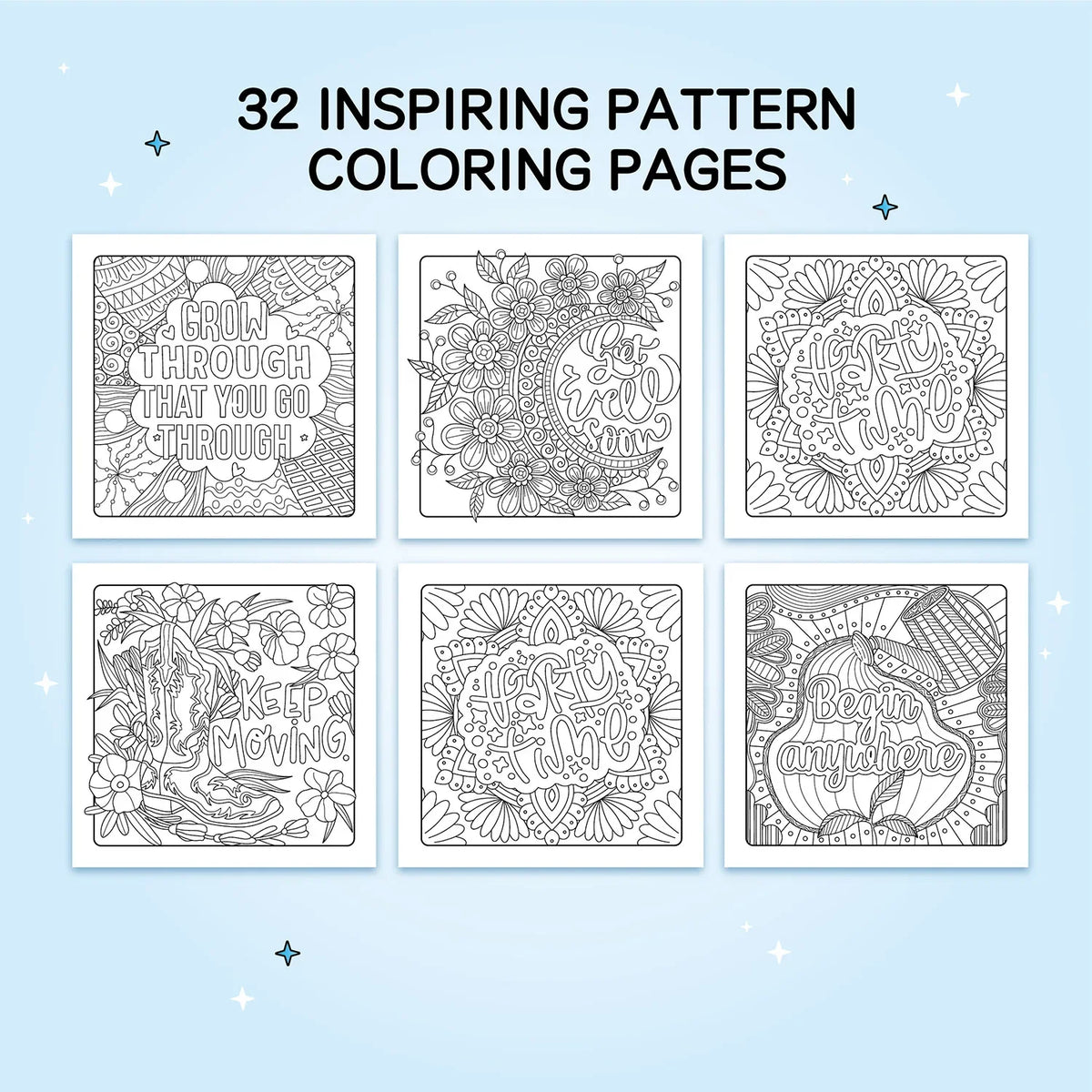 Adult Mandala Coloring Book – 32 Stress-Relief Designs