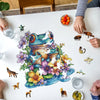 Wooden Jigsaw Puzzle - Frog & Flowers Design