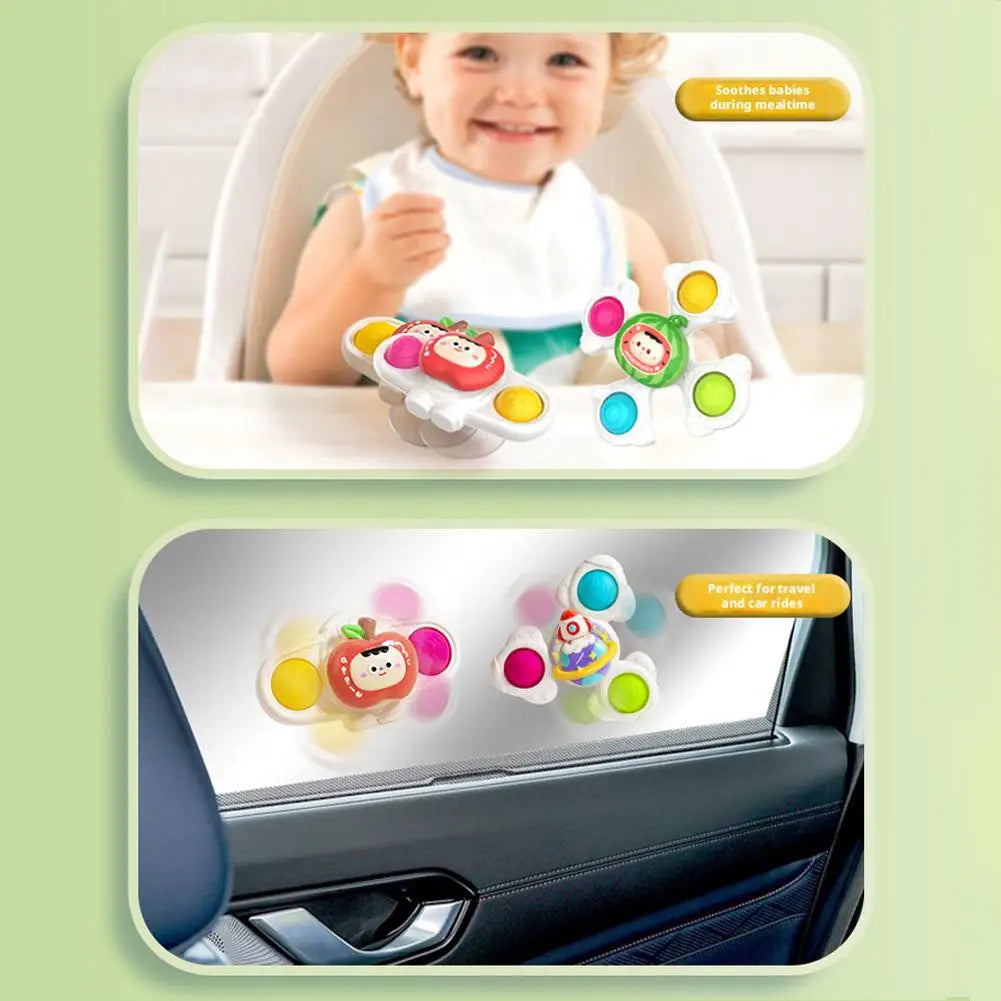 Colorful Suction Cup Spinner Toy for Baby | Sensory Fidget Fun
