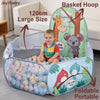 Foldable Kids Ball Pit Playpen with Basketball Hoop