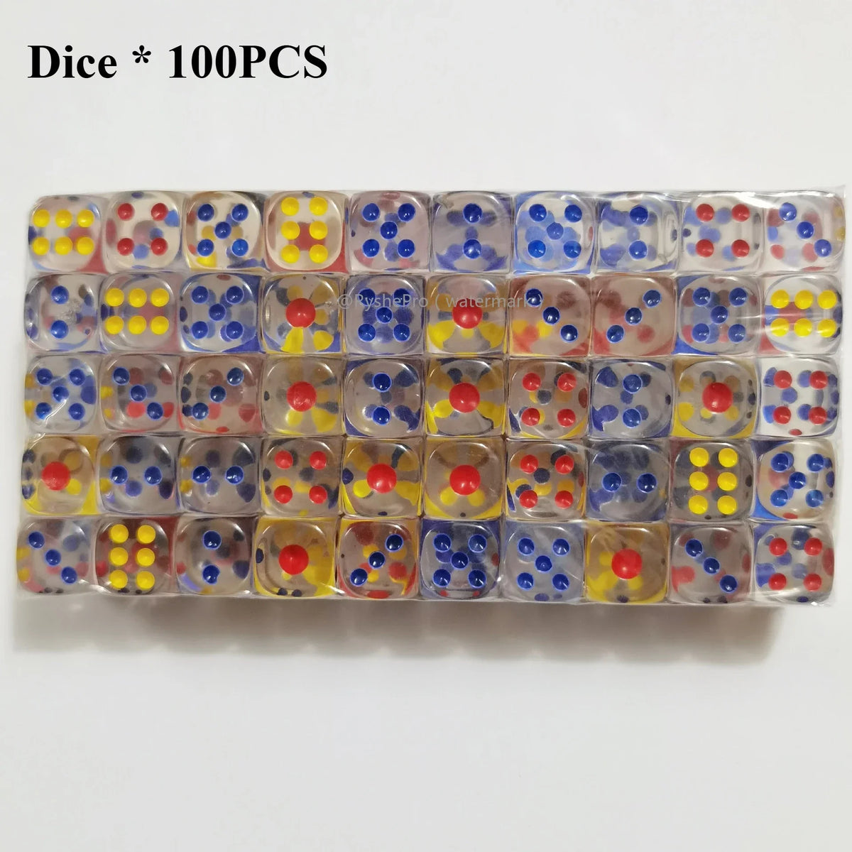Acrylic Dice Set – 100 Colorful 14mm Dice for Games, Parties & Learning