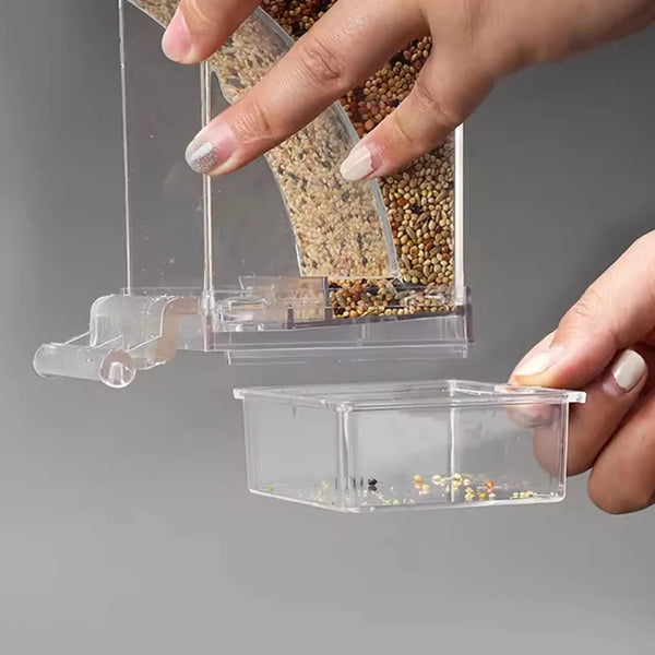 Clear Anti-Spill Parrot Bird Feeder