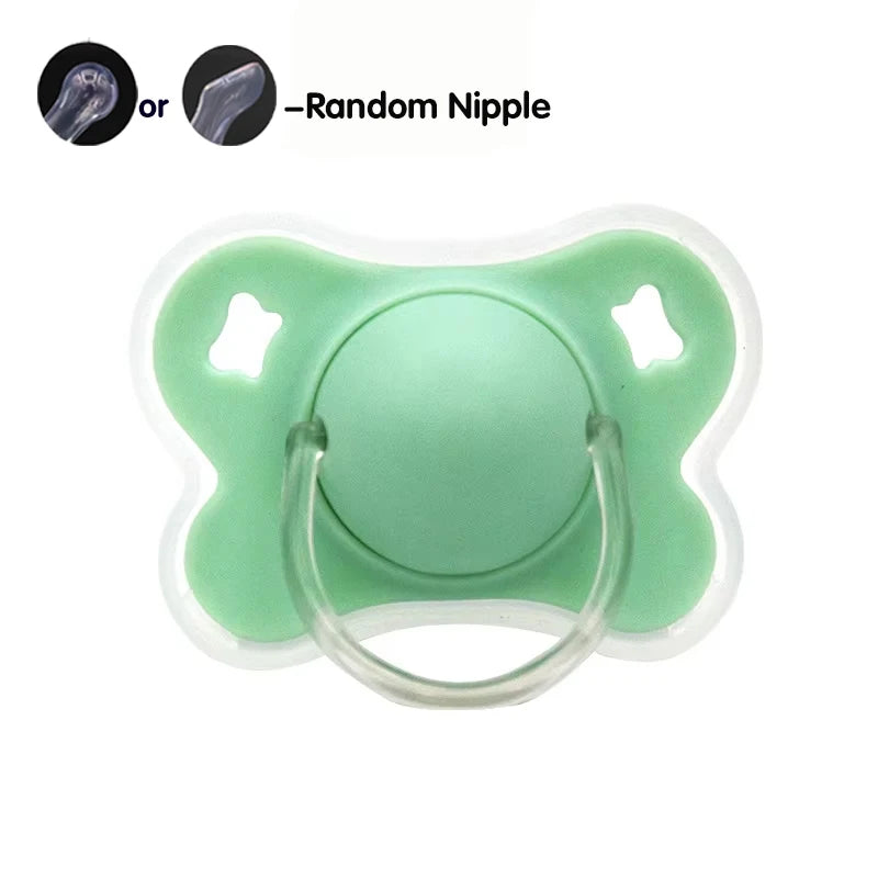 Silicone Baby Pacifier with Flower Design and Protective Cover