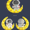 Luminous Astronaut Moon Building Blocks Set with LED Light Technology