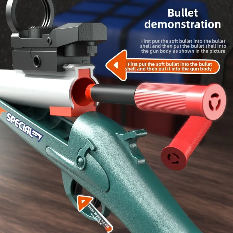 Shell-Ejecting Toy Pistol with Realistic Action