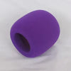 A purple foam windscreen pop filter cover for a microphone.