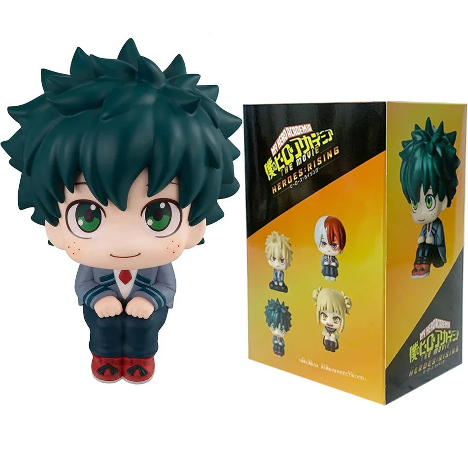 Chibi PVC figures of Tomura Shigaraki, Izuku Midoriya, and Katsuki Bakugo from My Hero Academia