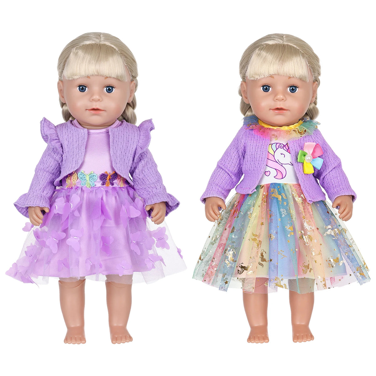 Adorable Baby Doll Clothing Set with Coat and Dress
