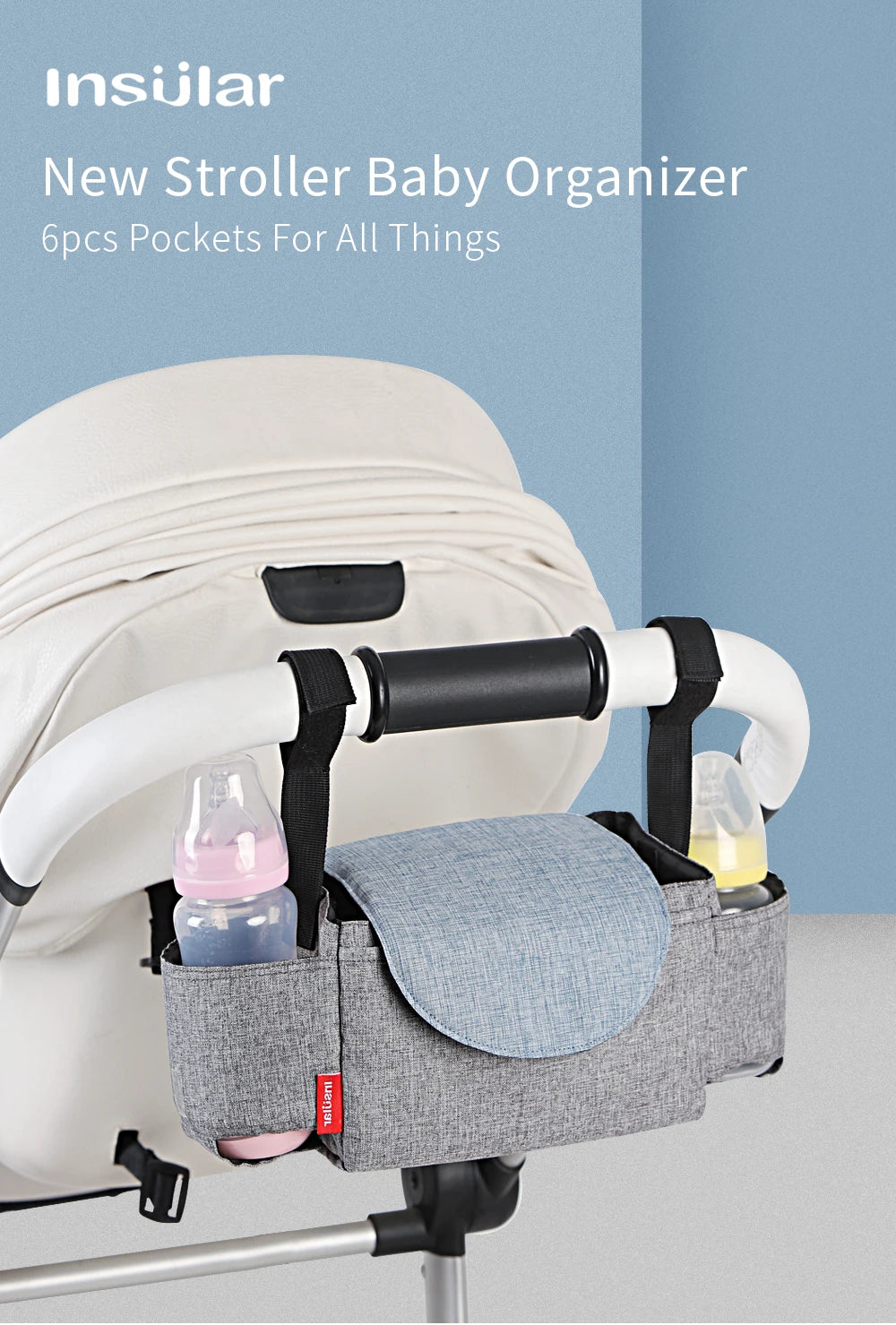 Insulated Diaper Bag with Thermal Bottle Pouch