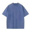 A faded blue men's oversized t-shirt with short sleeves.