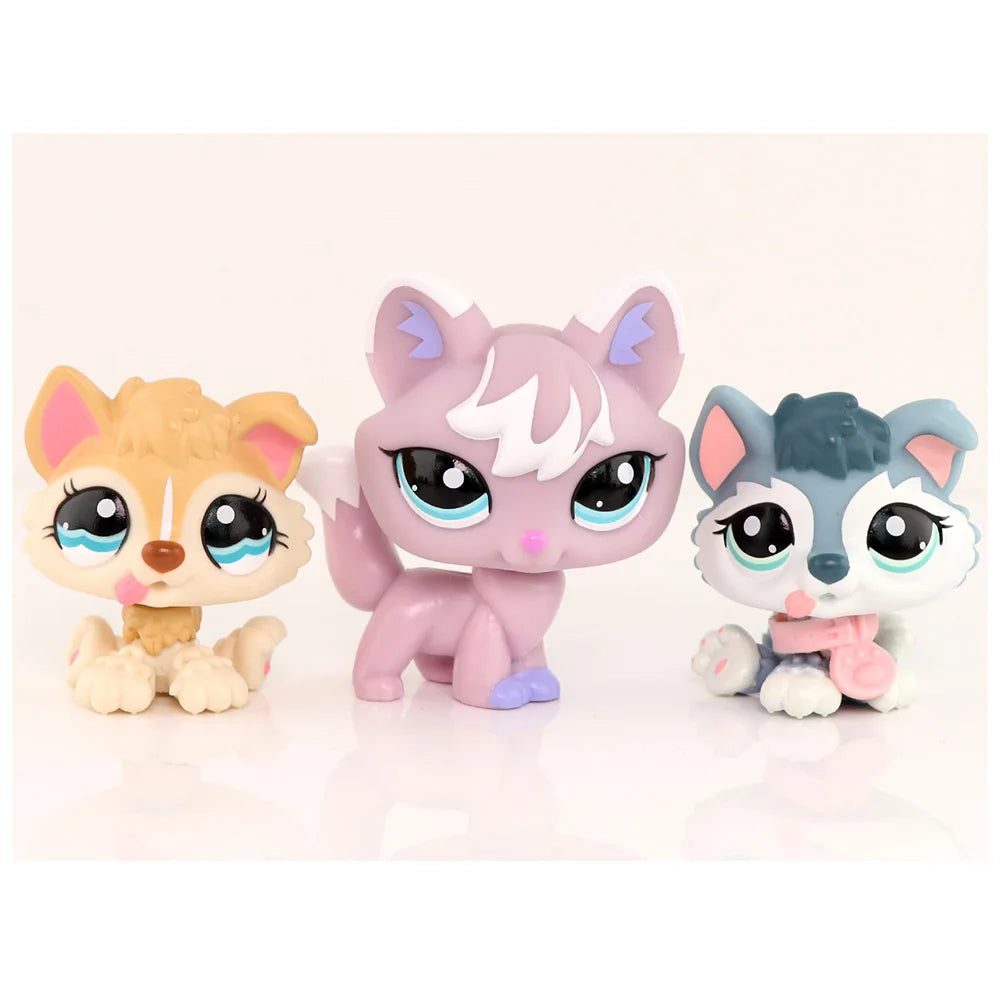 Realistic Mini Animal Figurine Set - Dogs, Cats & Fox