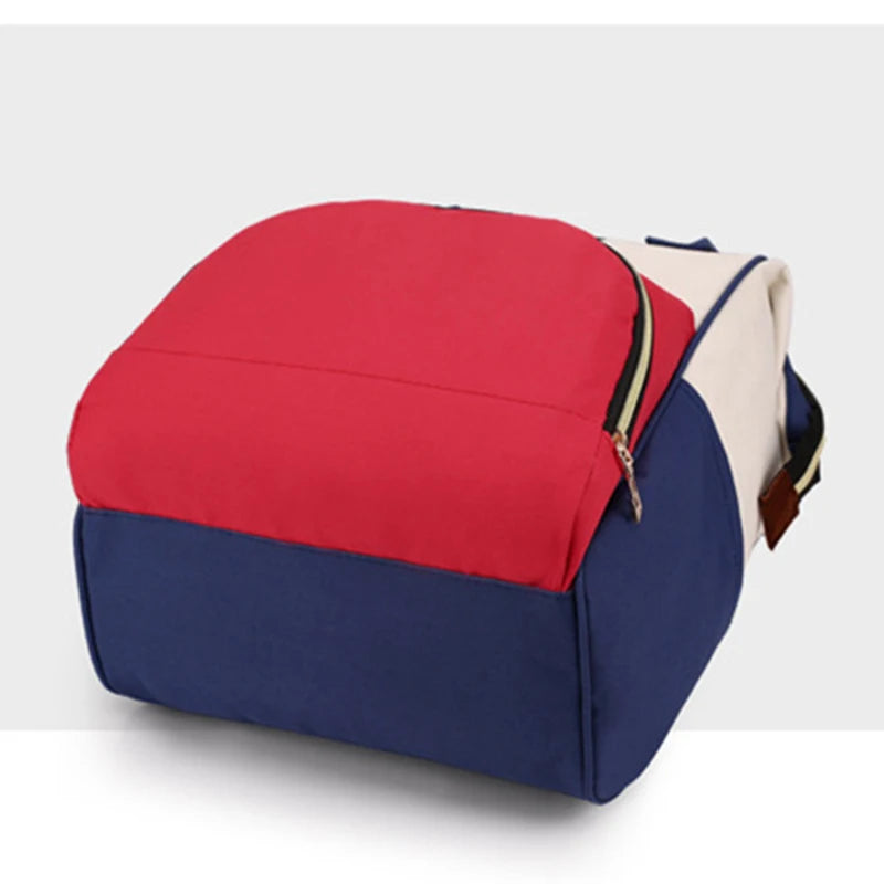 Canvas Baby Diaper Bag with Thermal Bottle Pockets & Hanging Design