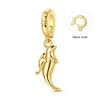 Gold-tone sterling silver charm pendant set featuring starfish, sea turtle, and whale shark figures.