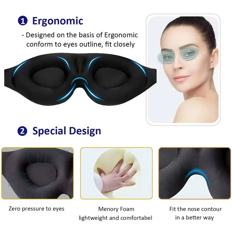 3D Contoured Sleep Mask for Total Light Blocking