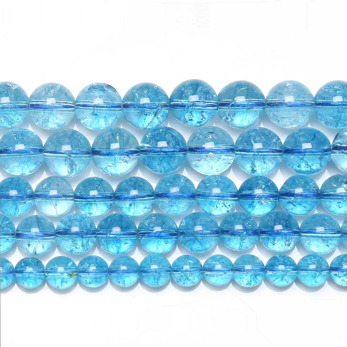 Natural Green Peridot Quartz Round Beads Strand