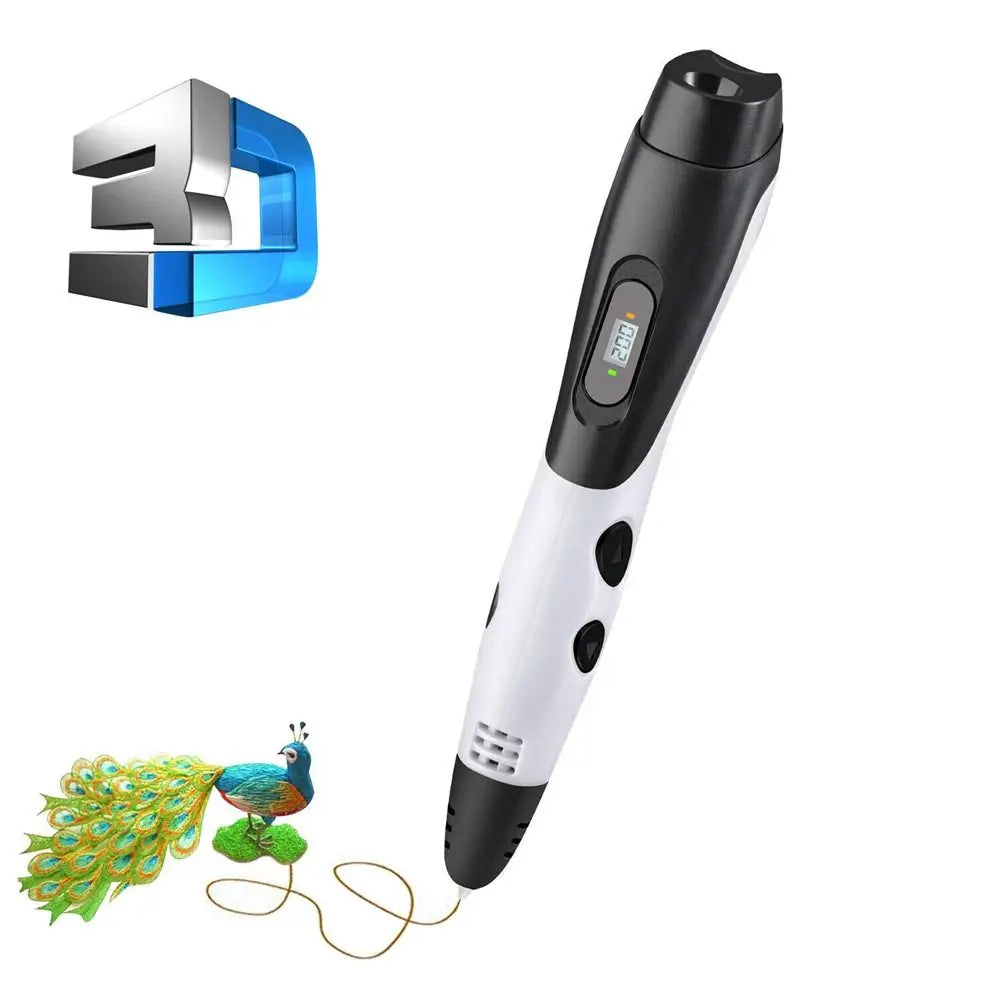 3D Printing Pen with LCD Screen and Adjustable Speed