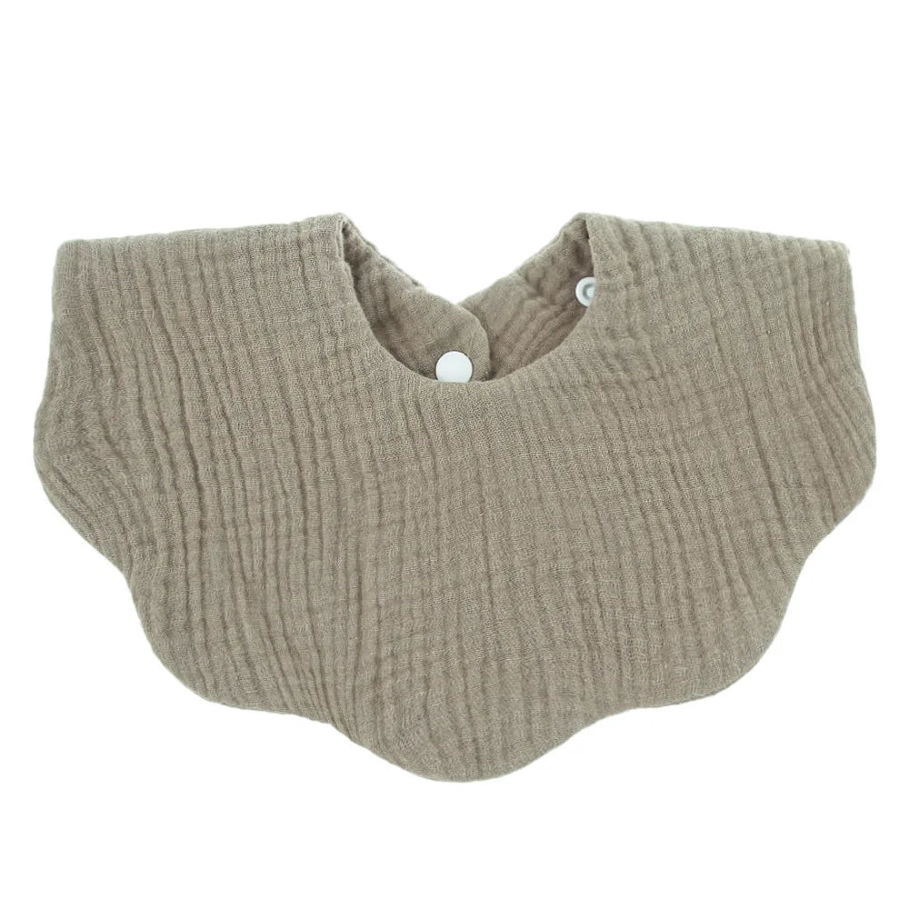 Cotton Baby Bibs with Burp Cloth – Soft Solid Color Bandana Scarf