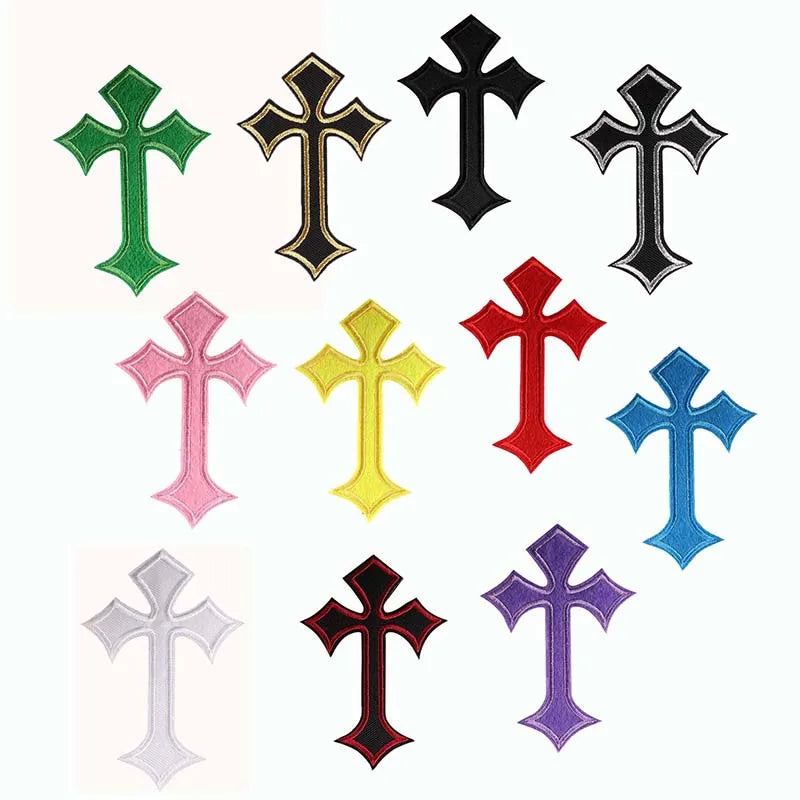 Colorful Embroidered Cross Patches for Clothing