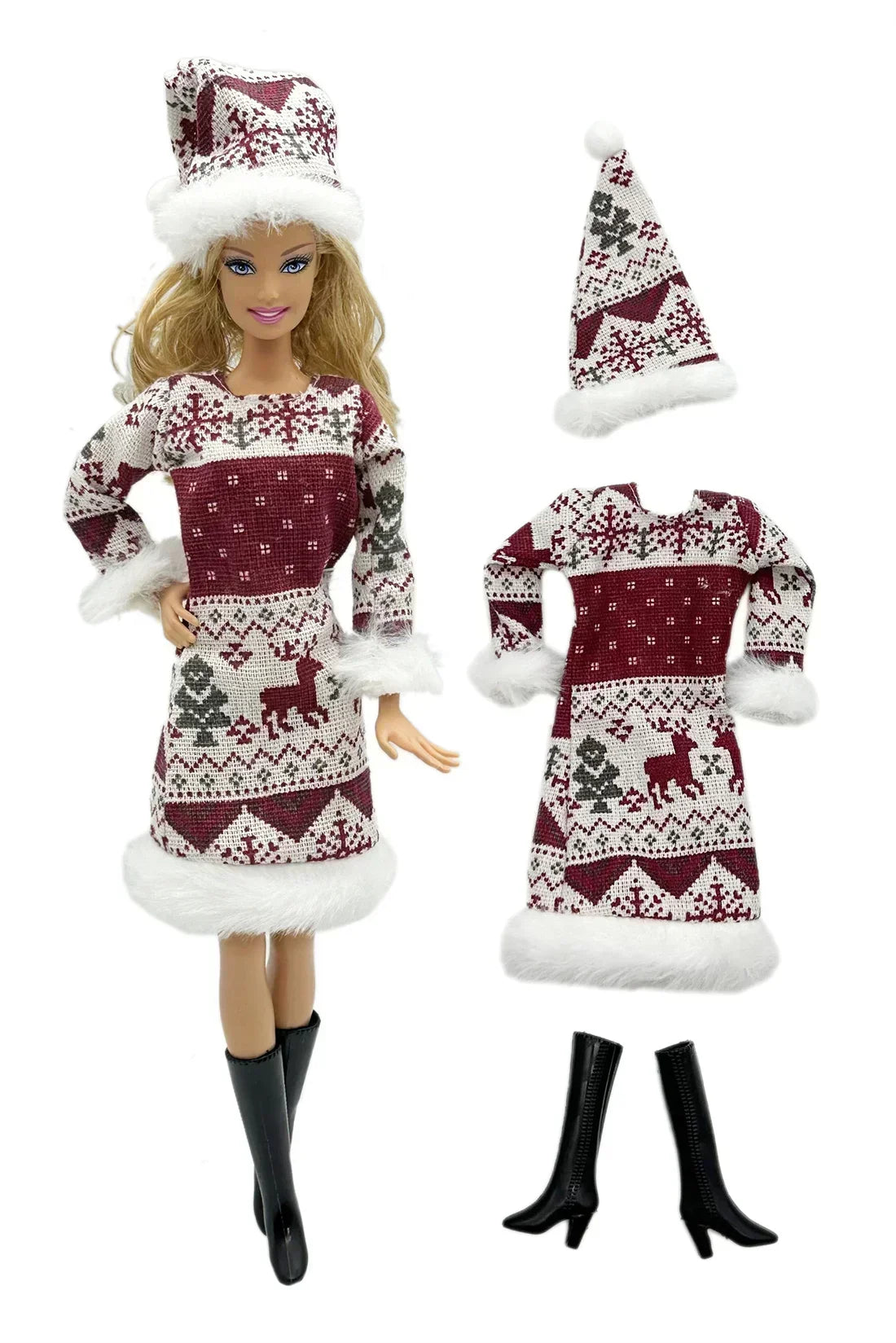 Festive Christmas Outfit Set for 11.5-Inch Dolls