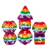 Seven-Layer Rainbow Polyhedral Dice Set for RPGs