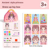 Ancient style princess dress up toy box with makeup and art accessories for kids