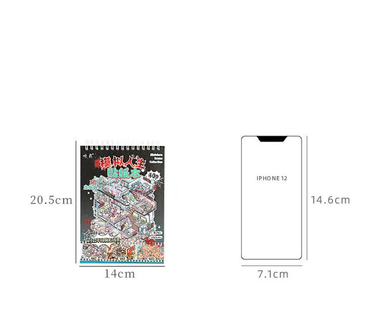 3D Cartoon Sticker Book with 40 Large-Size Stickers