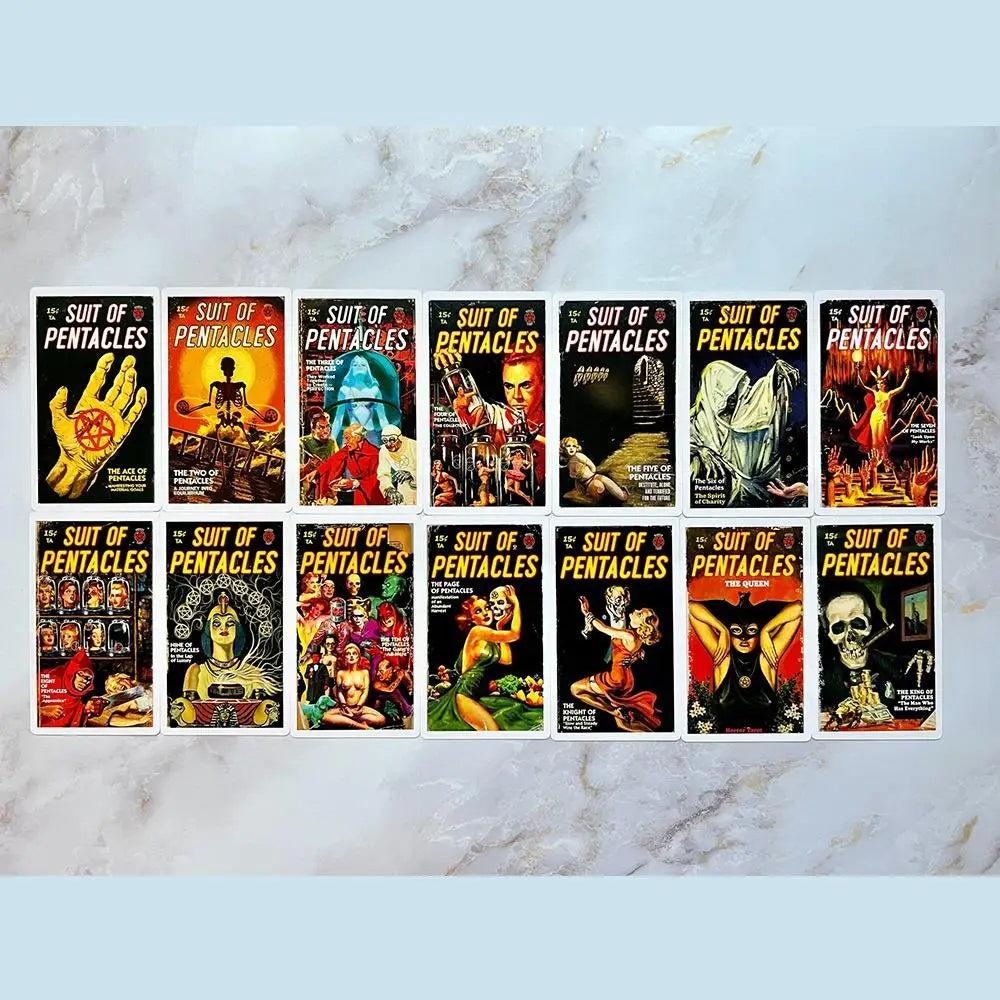 Horror Tarot Card Deck – 78 Illustrated Cards Inspired by Macabre Literature & Pop Culture