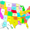 A political map of the United States showing its states and surrounding regions.