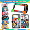 High-Contrast Tummy Time Baby Mirror with Crinkle Cloth Book and Teether