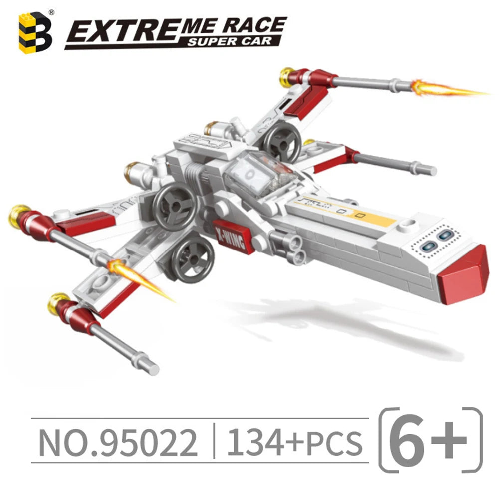 A gray and red police helicopter and SWAT carrier vehicle building blocks set.